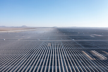 Aerial view of gigantic solar farm in Turkey