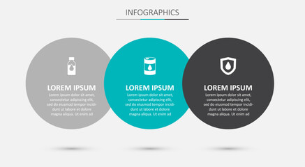 Set Barrel oil, Oil petrol test tube and drop on shield. Business infographic template. Vector