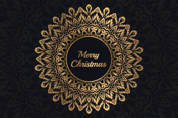 Christmas luxury mandala design background 