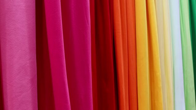 fabrics made of different materials, shades and colors for the production of clothing