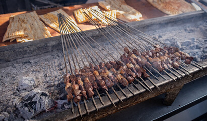 Liver kebab, one of Adana's special tastes.  street flavors.