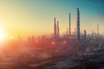 Fototapeta premium Dystopian petrochemical plant