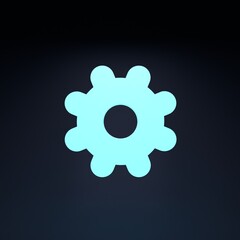 Gear icon. 3d render illustration.