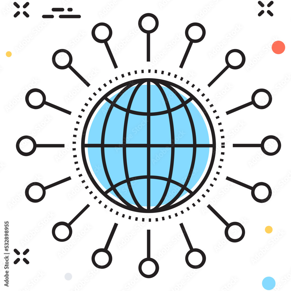 Wall mural global network vector icon