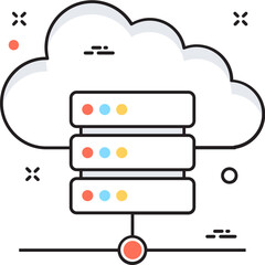 Cloud Server Vector Icon
