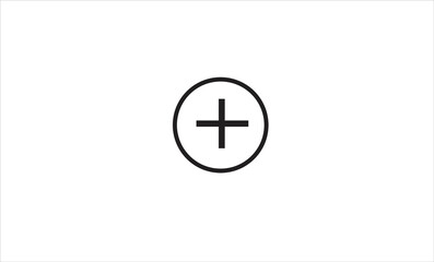 Plus sign. Icon black symbol shadow on blank background Medical cross line icon for design. Logo vector