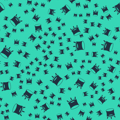 Black Jumping trampoline icon isolated seamless pattern on green background. Vector