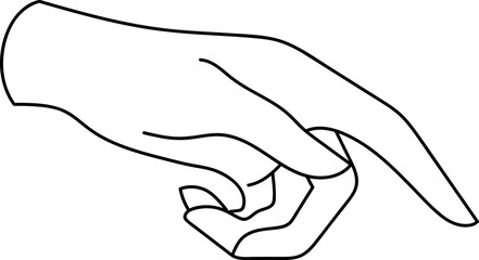 Minimal Hand Pointing Down Line Art