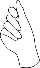 Minimal Hand Snap Line Art