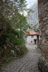 Fototapeta na wymiar stone path in mountain village