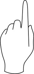Minimal Hand Pointing Up Line Art