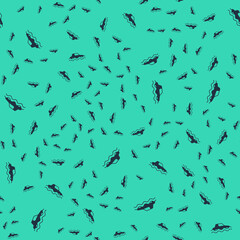 Black Flood car icon isolated seamless pattern on green background. Insurance concept. Flood disaster concept. Security, safety, protection, protect concept. Vector