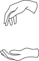 Minimal Hands Line Art