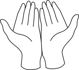 Giving Hands Minimal Hand Line Art