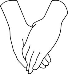 Holding Hands Minimal Hand Line Art