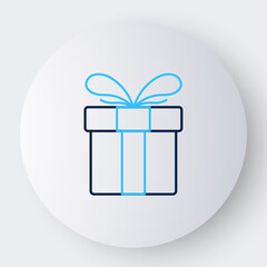 Line Gift box icon isolated on white background. Merry Christmas and Happy New Year. Colorful outline concept. Vector