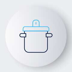 Line Cooking pot icon isolated on white background. Boil or stew food symbol. Colorful outline concept. Vector