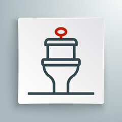 Line Toilet bowl icon isolated on white background. Colorful outline concept. Vector