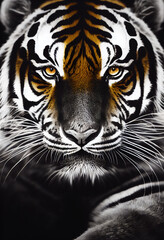 Fototapeta premium Tiger realistic drawing illustration