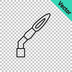 Black line Welding torch icon isolated on transparent background. Vector