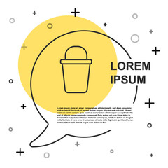 Black line Bucket icon isolated on white background. Cleaning service concept. Random dynamic shapes. Vector