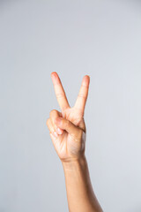 A symbol display using a finger.