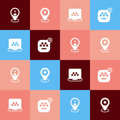 Set pop art Taxi client, Location with star, mobile app and icon. Vector