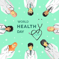 Fototapeta na wymiar World health day illustration banner 