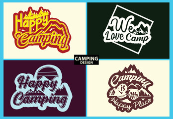 Obraz premium Camping new t shirt and sticker design template 