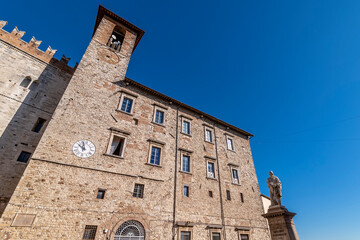 A glimpse of the Piazza Garibaldi square in the historic center of Todi, Perugia, Italy