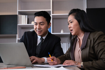 Colleague of business working in office