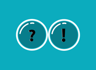 Question Marks And Exclamation Marks on a blue background.question and answers