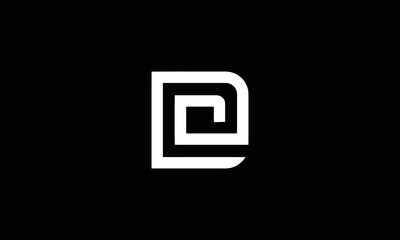 Premium Initial Letter DO logo design. Trendy awesome artistic black and white color DO DD initial based Alphabet icon logo