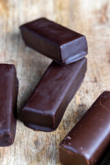 Chocolate-covered sweet cheese on the table