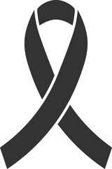 Vector illustration black ribbon. Mourning and melanoma symbol.