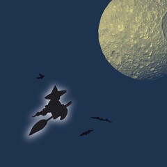 Obraz na płótnie Canvas halloween night background go to the moon