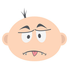 baby boy head emoticon face expression collection
