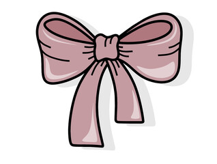 Set of Hand Drawn color Doodle 	
bow.