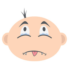 baby boy head emoticon face expression collection