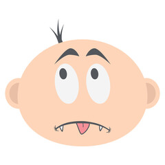 baby boy head emoticon face expression collection