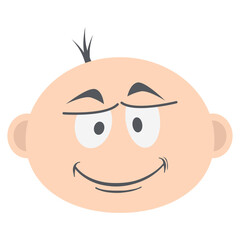 baby boy head emoticon face expression collection