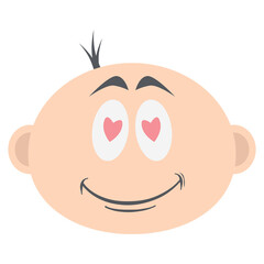 baby boy head emoticon face expression collection