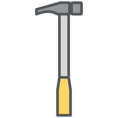 sharp side hammer construction tools icon set collection