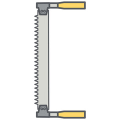 people's two hand saw construction tools icon set collection