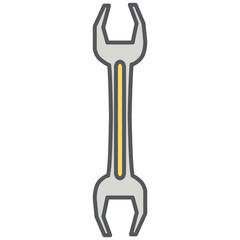 double sided wrench construction tools icon set collection