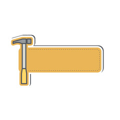 sharp side hammer construction tools label name tags sticker collection