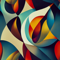 Abstract seamless pattern, 3D illustration and rendering.