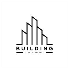 Building construction business logo. Geometric line logo. Vector template