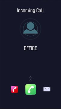 Phone call, fintech or contact us UI with digital, communication app or 5g networking with icon or sign. Incoming call screen, office and mobile smartphone with logo design, android user with ai tech