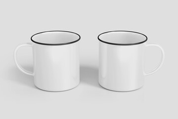 Enamel Mug Blank 3D Render Mockup